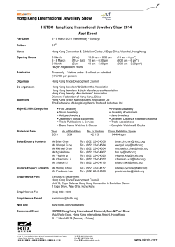 HKTDC Hong Kong International Jewellery Show 2014 Fact Sheet