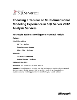 MultiDimensional or Tabular