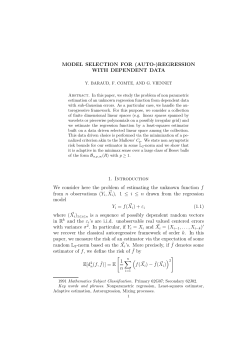 MODEL SELECTION FOR (AUTO