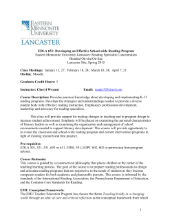 EDLA 651: Developing an Effective School-wide