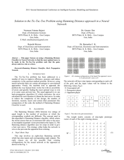 Solution to the Tic-Tac-Toe Problem using Hamming Distance