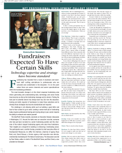 Fundraisers Expected To Have Certain Skills