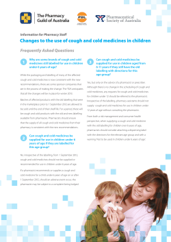 Changes to the use of cough and cold medicines in children