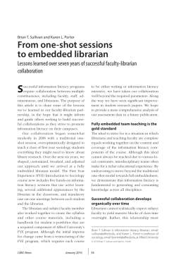 From one-shot sessions to embedded librarian