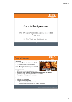 Gaps in the Agreement