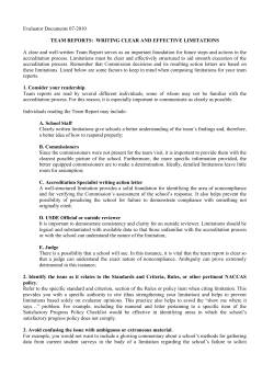 Evaluator Documents 07-2010 TEAM REPORTS