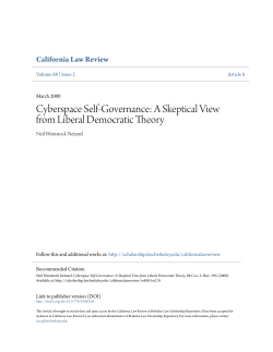 Cyberspace Self-Governance: A Skeptical View from Liberal