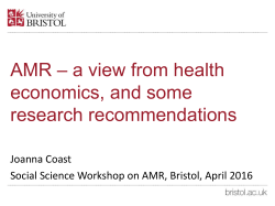 AMR &ndash; a view from health economics, and some research
