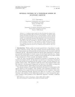 OPTIMAL CONTROL OF A NONLINEAR MODEL OF ECONOMIC