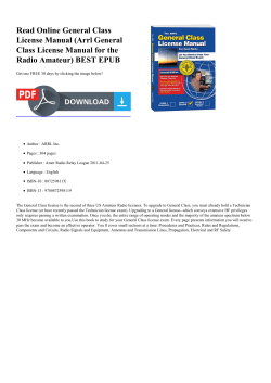Arrl General Class License Manual for the Radio