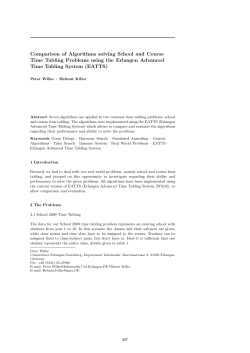 Comparison of Algorithms solving School and Course Time Tabling