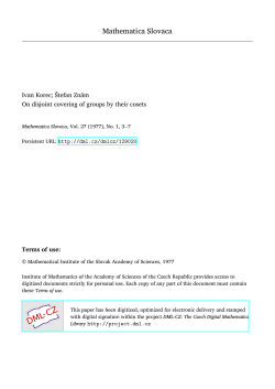 On disjoint covering of groups by their cosets