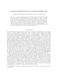 OPTIMAL DIVIDEND-PAYOUT IN RANDOM DISCRETE TIME 1