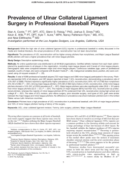 Prevalence of Ulnar Collateral Ligament Surgery in Professional