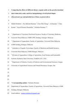 Comparing the effects of different dietary organic