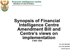Synopsis of Financial Intelligence Centre Amendment Bill and