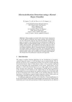 Microcalcification Detection using a Kernel Bayes Classifier B. Caputo
