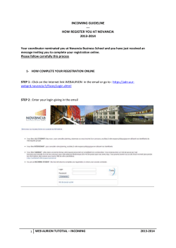 INCOMING GUIDELINE --- HOW REGISTER YOU AT NOVANCIA
