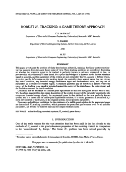 Robust H[infin] tracking: A game theory approach