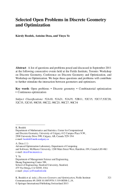Selected Open Problems in Discrete Geometry and Optimization
