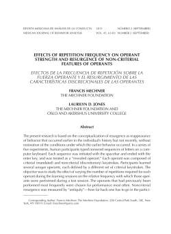 Effects of Repetition Frequency on Operant Strength and