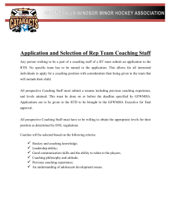 Application and Selection of Rep Team Coaching Staff
