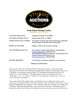 South Dakota Heritage Auction - Sturgis Auctions Online, LLC