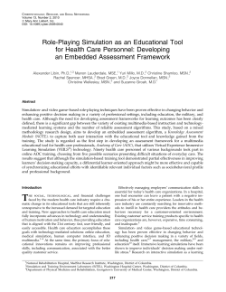 Role-Playing Simulation as an Educational Tool