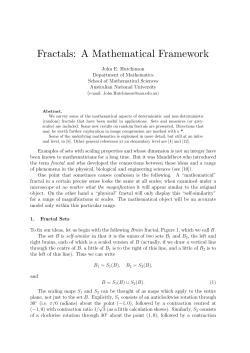 Fractals: A Mathematical Framework