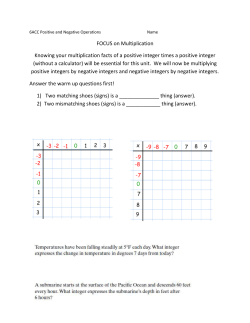 6ACC Positive and Negative Operations Name FOCUS on