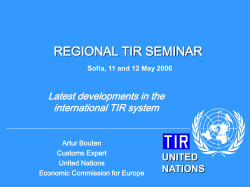 Latest developments in the international TIR system