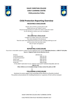 Child Protection Policy - Dalby Christian College