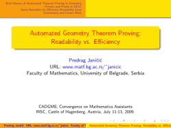 Automated Geometry Theorem Proving: Readability vs
