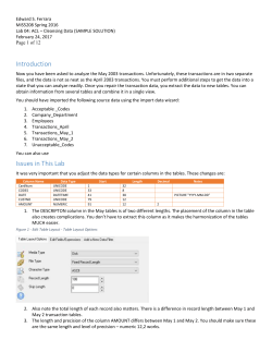 MIS5208-SP17 Lab 04 Sample Solution