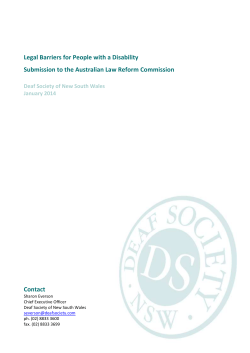 Deaf Society of NSW - Australian Law Reform Commission