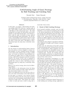 GAG(Gaining Angle of Gaze) Strategy for Ball Tracking and