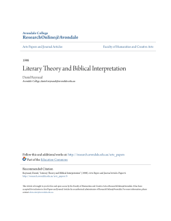 Literary Theory and Biblical Interpretation