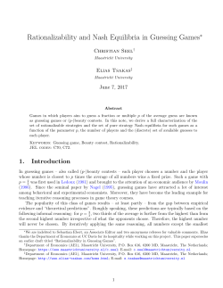Rationalizability and Nash Equilibria in Guessing Games
