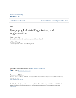 Geography, Industrial Organization, and Agglomeration