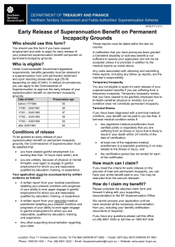 Early Release of Superannuation Benefit on