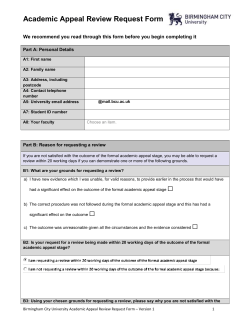 Academic Appeal Review Request Form