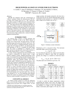 PREPARATION OF PAPERS FOR JACoW CONFERENCES*