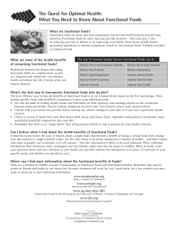 The Quest for Optimal Health - Dairy Council of California