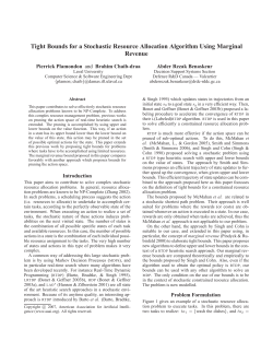 Tight Bounds for a Stochastic Resource Allocation Algorithm Using