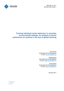Framing individual choice behaviour in uncertain environmental