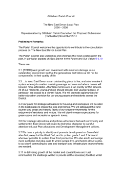 Gittisham Parish Council The New East Devon Local Plan 2006