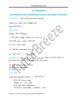 13.Conditional Probability, Bayes Theorem