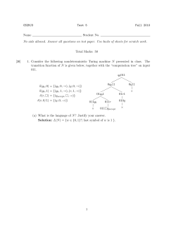 CS2MJ3 Test 5 Fall 2010 Name Student No. No aids allowed