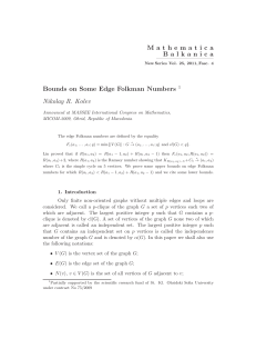 Bounds on Some Edge Folkman Numbers 1 Nikolay R. Kolev