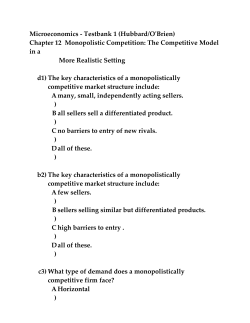 Microeconomics - Testbank 1 (Hubbard/O`Brien)